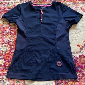 Koi Lite Scrub Top Size Medium Navy Blue